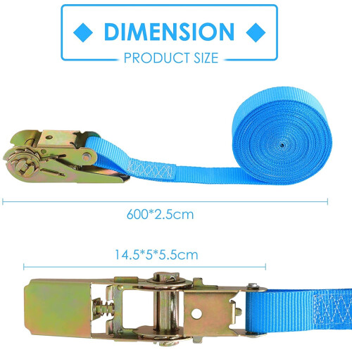 10 Pack Ratchet Tie Down Strap, 6m Heavy Duty Ratchet Straps, 1