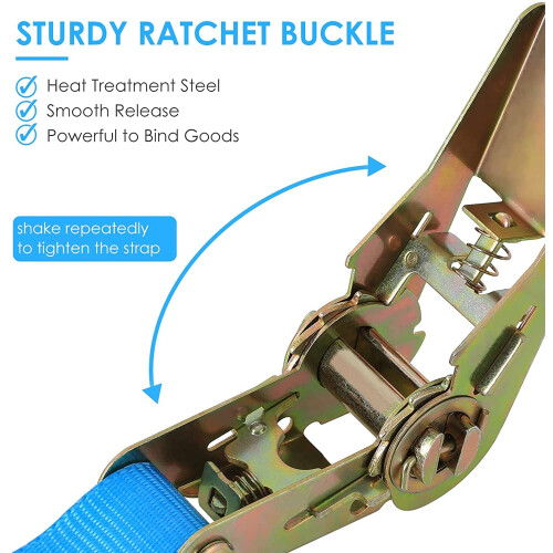 10 Pack Ratchet Tie Down Strap, 6m Heavy Duty Ratchet Straps, 2