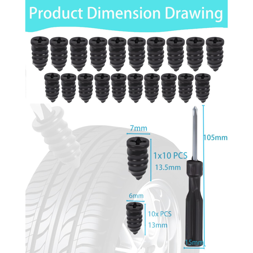 Shungran 28Pcs Car Tyre Puncture Repair Kit,Fast Self-Service Tyre 5007011026796