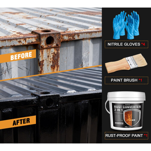 Rust Converter Paint 2-in-1 Metal Primer, 2000ml Water-Based Rust 1
