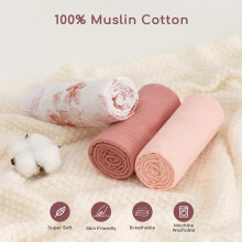 Yukkidds Baby Moses Basket Sheets 81x41cm 3 Pack 100 Muslin Cotton Fit