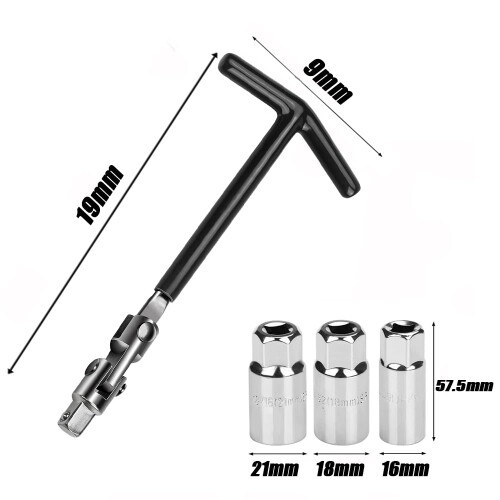Crozgan Black Spark Plug Tool Set 16mm 18mm 21mm 1