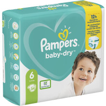 Pampers BabyDry Size 6 Nappies up to 12 Hours of Protection 1318 kg