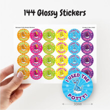 144 Cute Dinosaur Potty Training Reward Stickers for Children Nurserie
