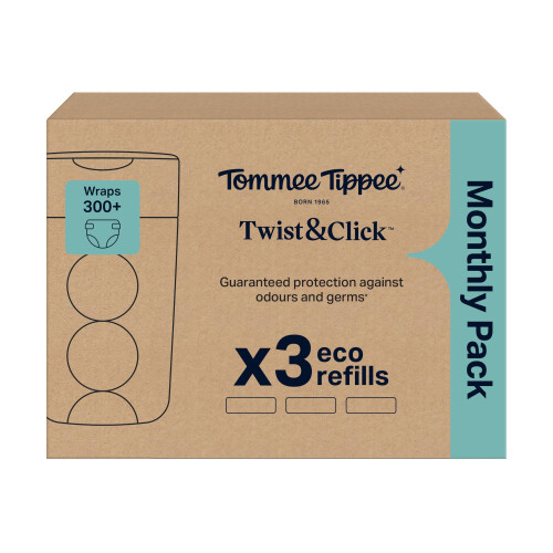 Tommee Tippee Tommee Tippee Twist & Click Nappy Bin Refills, Pack of 3, each 10.5 1