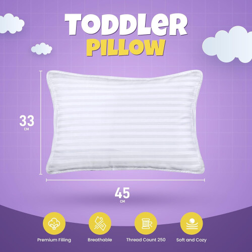 Utopia Bedding Toddler Pillow 2 Pack 33x45 cm White Soft Breathable Age 2+ 1