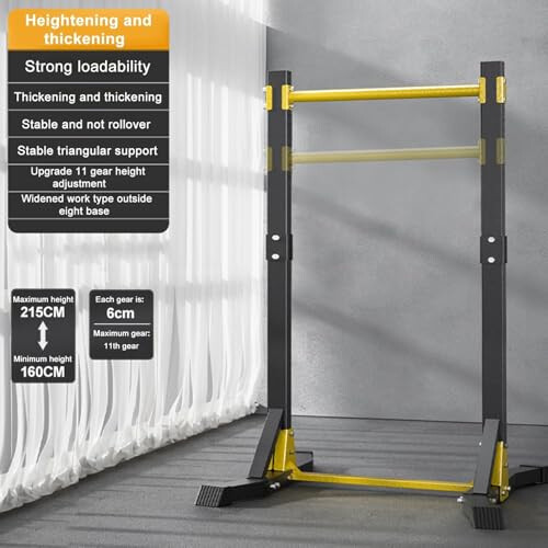 Portable Pull Up Bar Station, Pull Up Bar Free Standing, Pull Up Tower with 11 Height Levels, Free Standing Pull Up Bars for Home Gym, Pull Up Tower 1