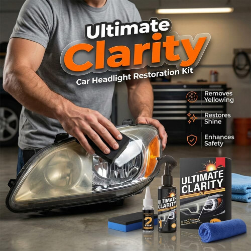 Headlight Restoration Kit, Professional Headlight Cleaner and 1