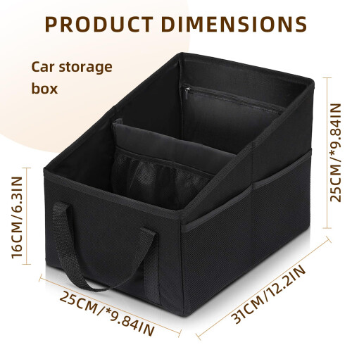 DHSWNNG Car Organiser, Boot Storage Organiser 31x25x25cm Foldable 1