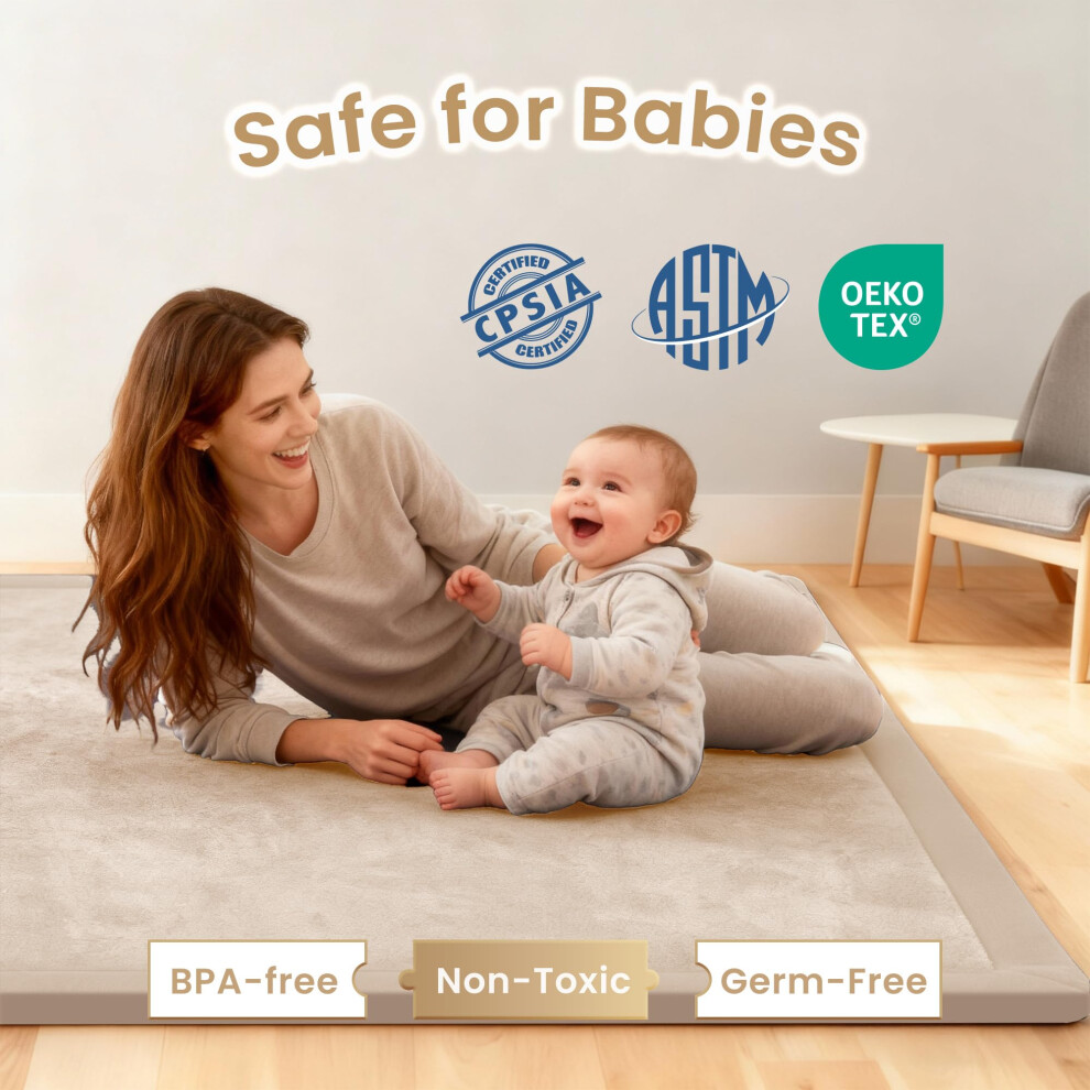 Acomopack Baby Play Mat 35Cm Thick Memory Foam Crawling Mat Coral Velv
