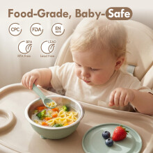 Moonkie Stainless Steel Baby Bowls with Silicone Lids & Suction Base
