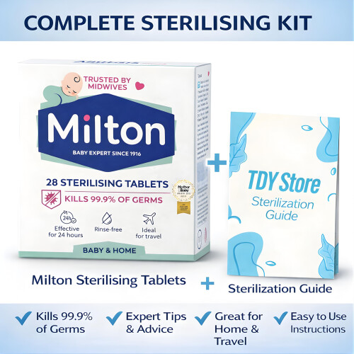 MiltonBaby 28 Sterilising Tablets - TDY Bundle Including TDY Steralization Guide 1