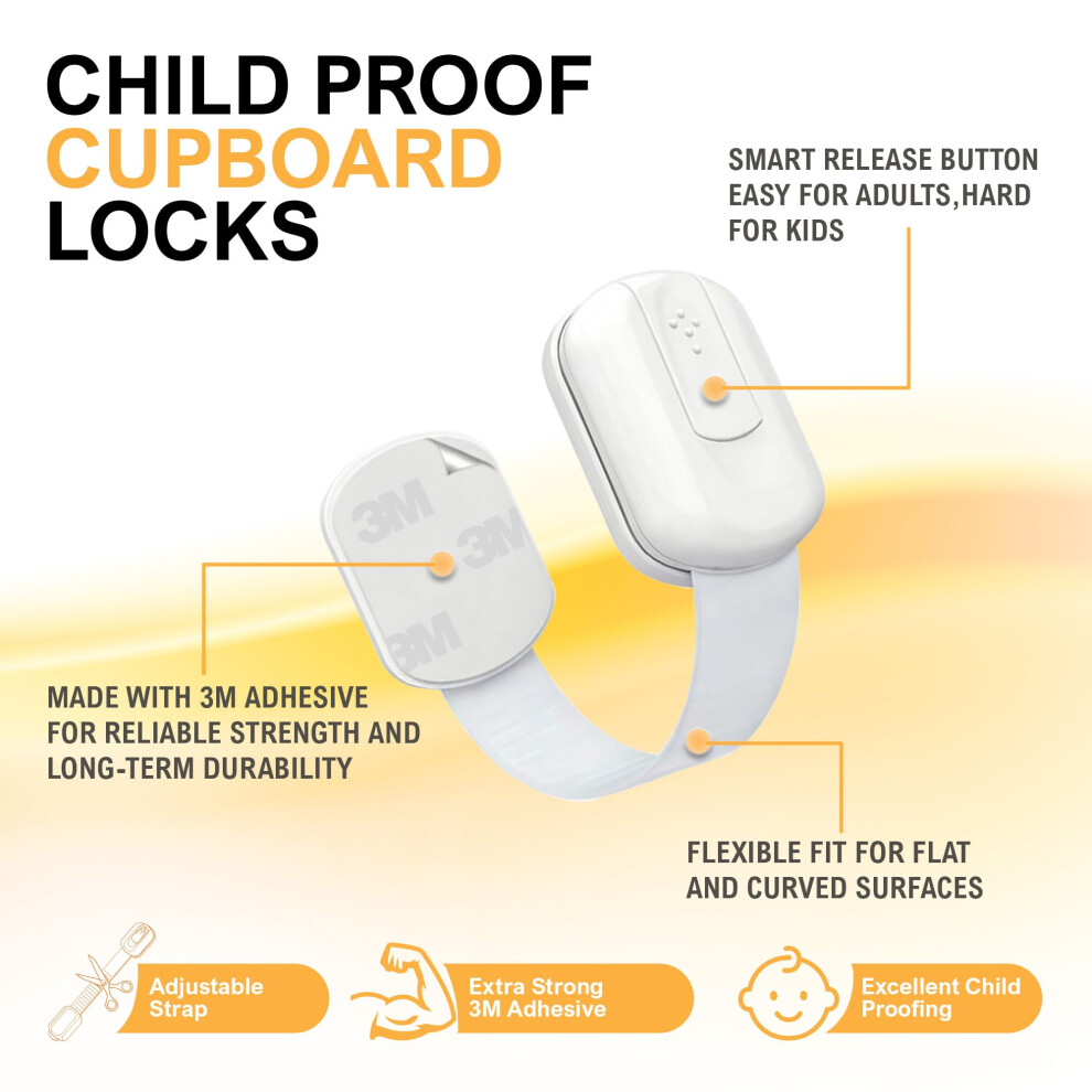 Beego Child Safety Cabinet Locks 4 Pack Â Adjustable Baby Proof Cupbo 5008430408293