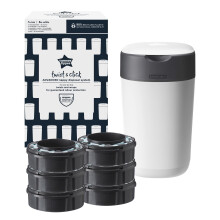 Tommee Tippee Twist and Click Nappy Bin Starter Set 6x Refill Cassette