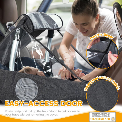 Orzbow Car Seat Rain Covers Universal, with Easy Access Door 1