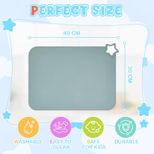 ABOHU Baby Silicone Placemats 2 Pack NonSlip Stain Resistant Portable