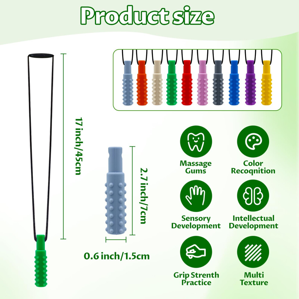 Lshun Chew Necklaces For Sensory Kids 10Pcscylindershape Sensory Chew
