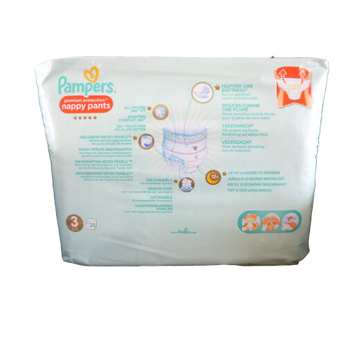 Pampers Pampers Premium Protection Pants Size 3, 35 Nappy Pants, Soft 1