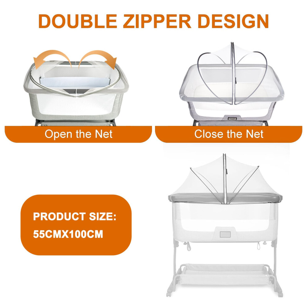 Palmcee Universal Mosquito Net For Travel Cot Baby Bedside Crib Cosleeper Mosq