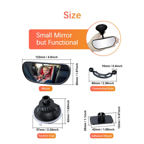 Range Tour Front Windshield Baby Car Mirror 360 Degree Adjustable 1