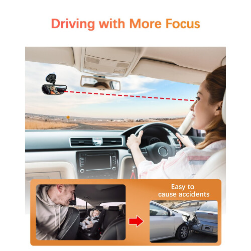 Range Tour Front Windshield Baby Car Mirror 360 Degree Adjustable 2