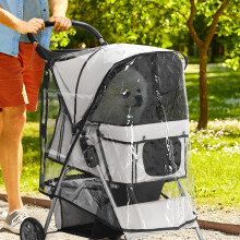 PawHut Dog Stroller Rain Cover wRear Entry Cover for Dog Pram