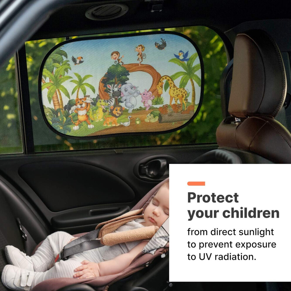 Karids Car Sun Shade For Kids Foldable Cling Uv Blocker For Toddlers Premiu
