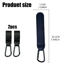 2pcs Black Carabiner Clips Heavy Duty Buggy Clips Hook for Pram Strol