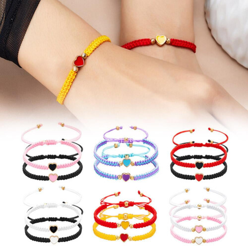 Set di braccialetti dell'amicizia a forma di cuore per coppie (2 pezzi) 1