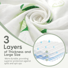 Maliton 3Layer Extra Absorbent Baby Muslin Squares Cloth for Baby 6 Pa