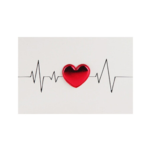 Heart Greeting Card DIY Handwritten ECG Design with Envelope