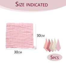 5 Pcs Muslin Cloths For Baby Soft Baby Muslin Cloths Squares Baby Wash