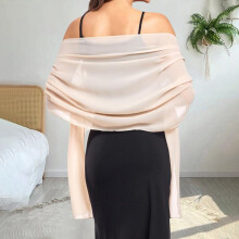 Chiffonsjal for kvinner – beige, 180x90cm