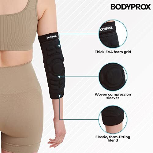 Bodyprox Elbow Protection Pads 1 Pair (Medium), Elbow Guard Sleeve 1