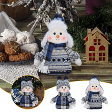 Snowman Doll Christmas Decoration Blue Fabric Rocking 1
