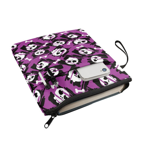 Skull Pattern Book Cover Zip Pouch – 1pc 2