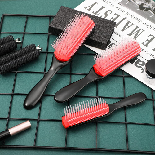 Conjunto de 3 escovas de cabelo de nylon com dentes removíveis 1