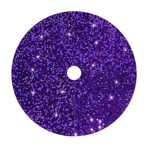 Purple Sequin Christmas Tree Skirt 45 cm 1