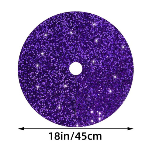 Purple Sequin Christmas Tree Skirt 45 cm 2