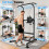 Dskeuzeew Power Tower Dip Station Pull Up Bar, Adjustable Height Multi-Function Power Tower, Push Up Workout Abdominal Exercise for Home Gym Strength 5