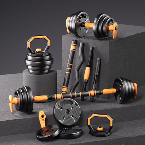 Strongway Adjustable 6 in 1 Dumbbell Straight and Curl Barbell 1