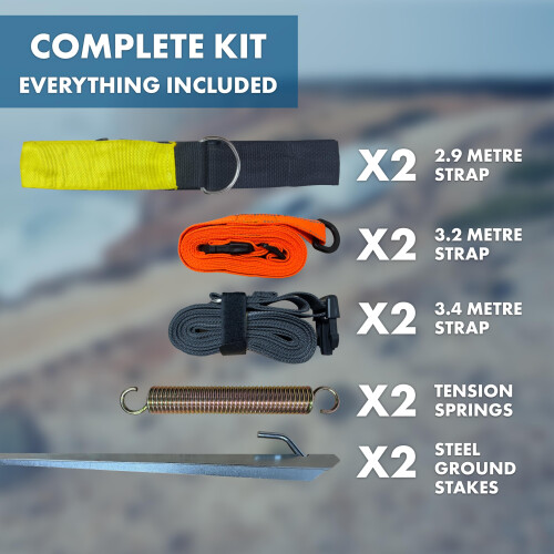 Purely Outdoors Awning Tie Down Kit Storm Straps - Storm Straps & 1