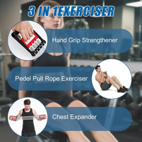 Tummy Trimmer Hand Gripper Chest Expander COVVY 3 in 1 Pullup Bars Spring E 1