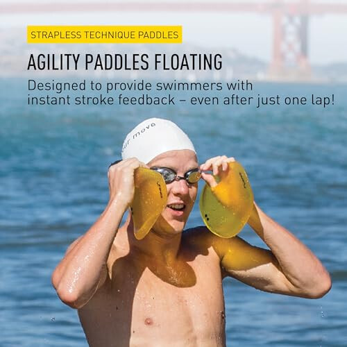 FINIS FINIS Unisex Agility Paddle Floating Medium, Yellow, M UK 1