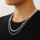 Layered Cuban Rope Herringbone Chain Necklace Set 2 pcs 2