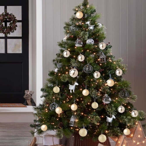 Christmas tree ornaments gold plastic balls 24 pcs 6 cm 2