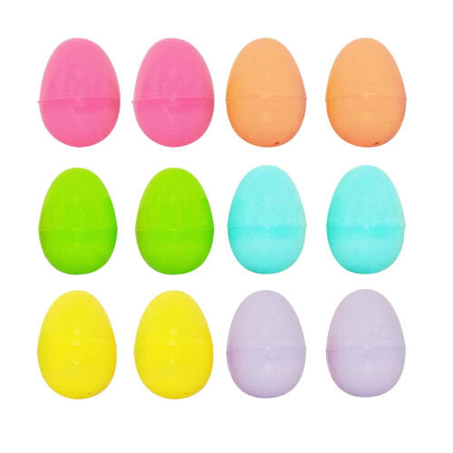 Pachet de 12 ouă de Paște din plastic, 2,3 in, culori asortate 1