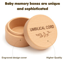 Umbilical Cord Keepsake Box Wooden Cute Fetal Hair Memorial Tooth Box