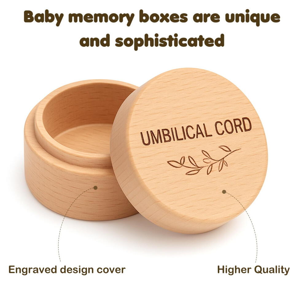 Ajcotahm Umbilical Cord Keepsake Box Wooden Cute Fetal Hair Memorial Tooth Box