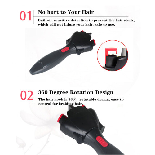 Ferramenta automática para trançar cabelo com rotação de 360 2